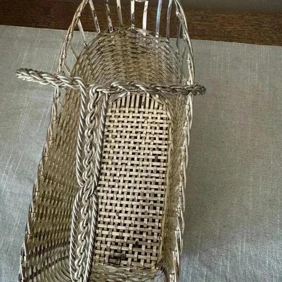 Vintage had made silver plated basket, wine holder holder - Picture 4 of 6